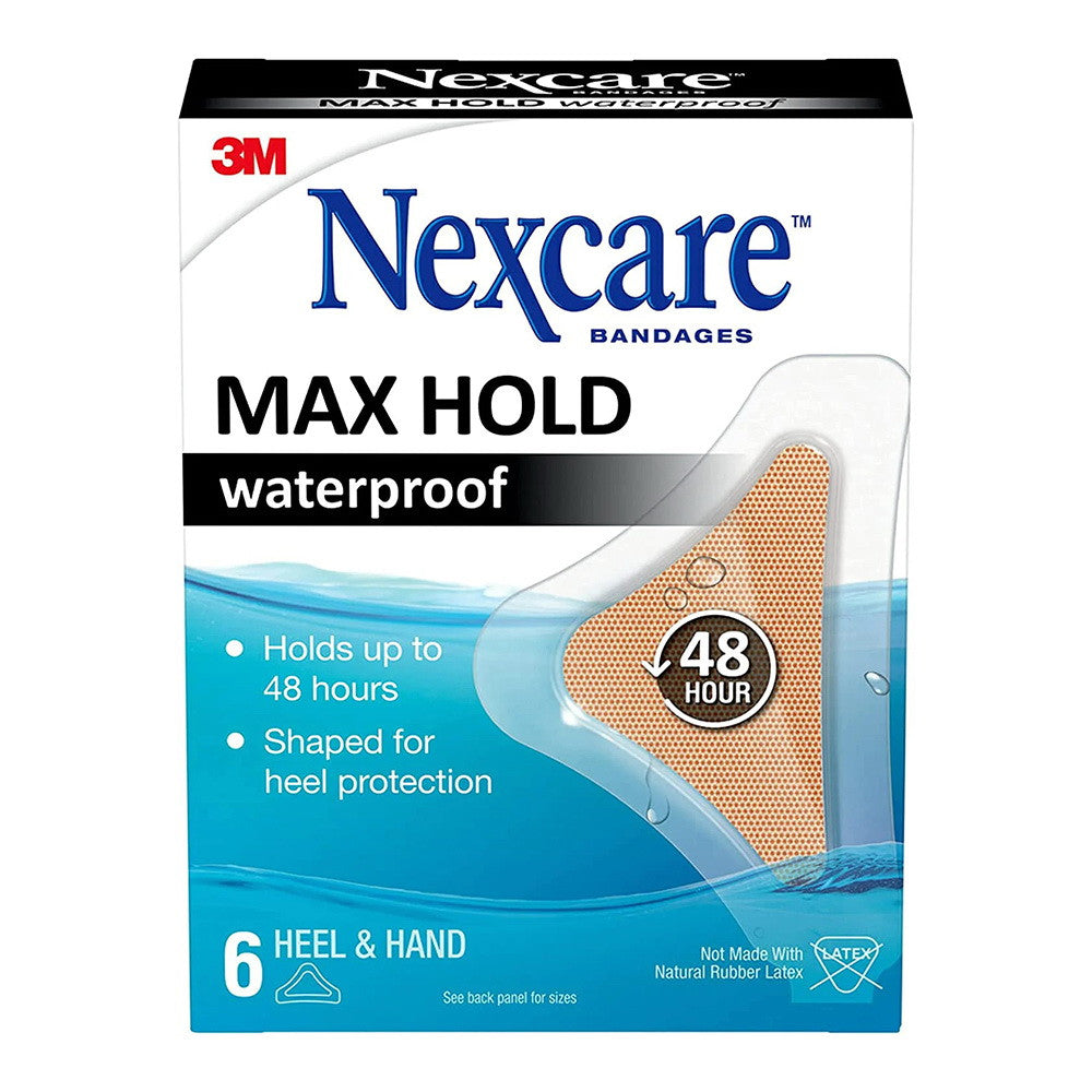 Nexcare Max Hold Waterproof Heel and Hand Bandages - 6 Ea